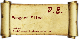 Pangert Elina névjegykártya